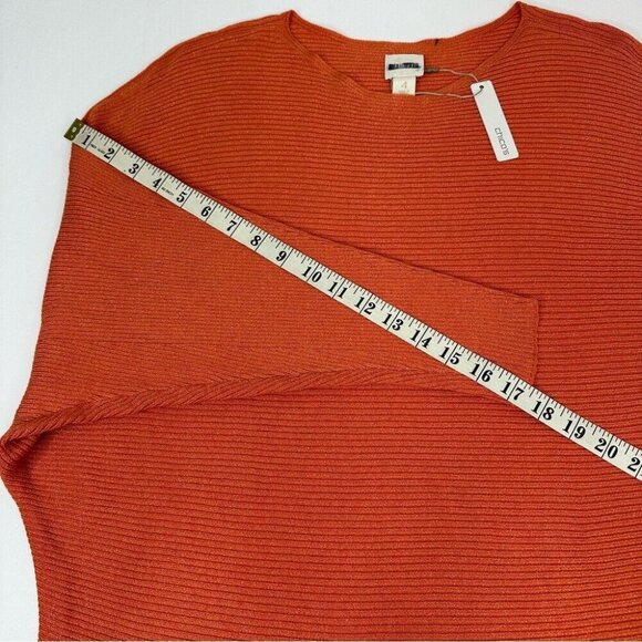 Chico’s Women’s NWT Orange Metallic Ribbed Banteau 3/4 Sleeve Sweater 4/XXL/C44 - Picture 13 of 13